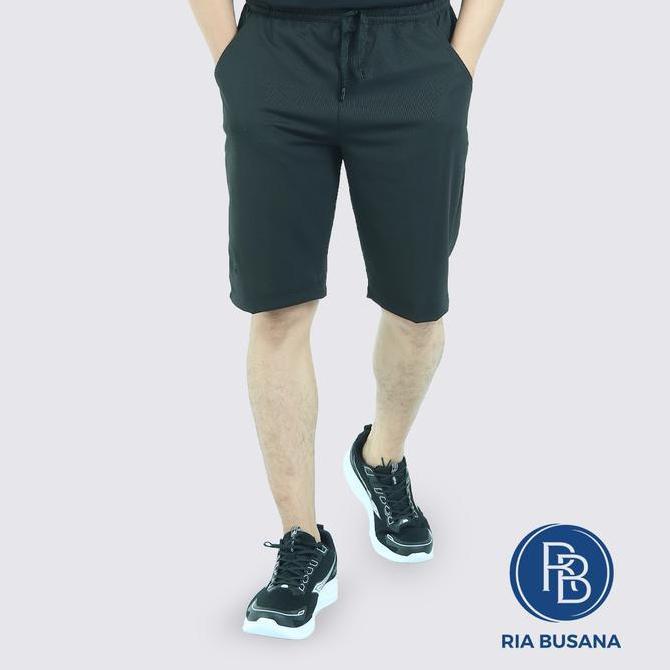 Ria Busana - Ria Busana Kendy Celana Fhnk04028P 55 Cm Hitam Pendek Katun Kaos Pria
