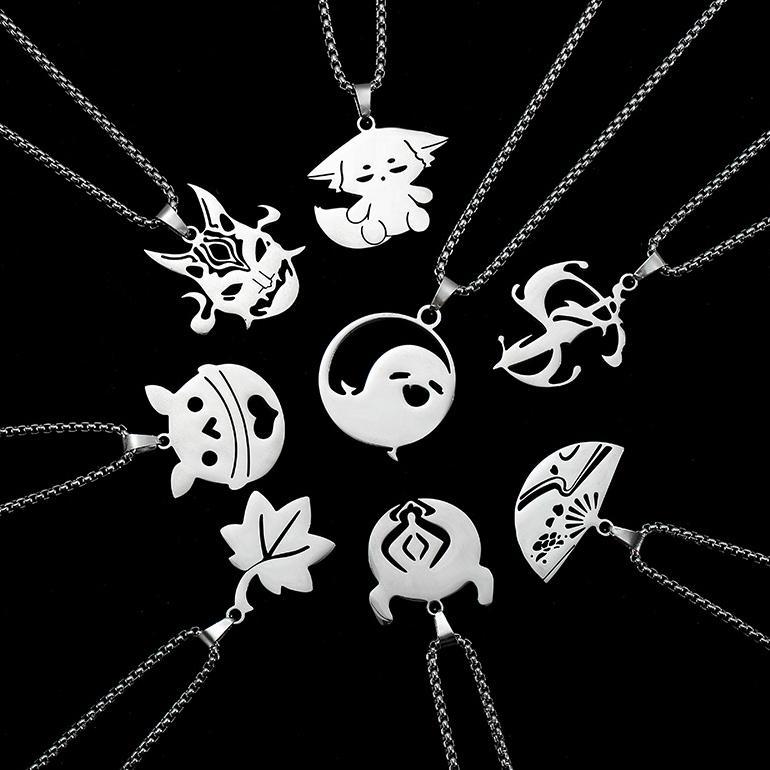 PREMIUM Liontin Vision Genshin Kalung Rantai Titanium steel Necklaces