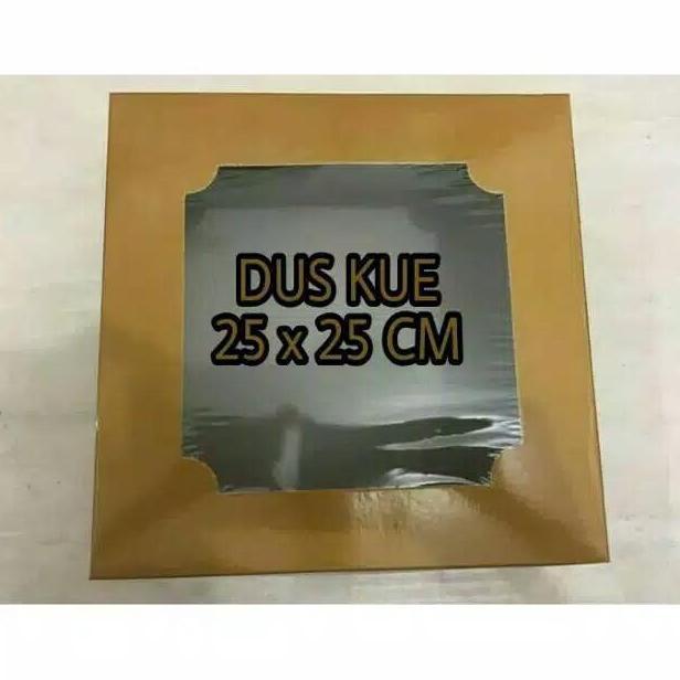 Dus Gold Kaca 25X25 / BOX KUE EMAS / DUS KUE EMAS