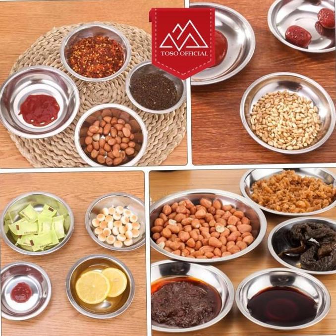 PIRING KECIL PISIN WADAH SAUS SAMBAL BUMBU KECAP STAINLESS SAUCE PLATE