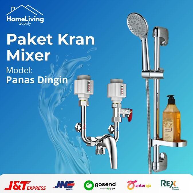 Kran Bathub Air Panas Dingin Mixer Tanpa Bobok Tembok terlaris