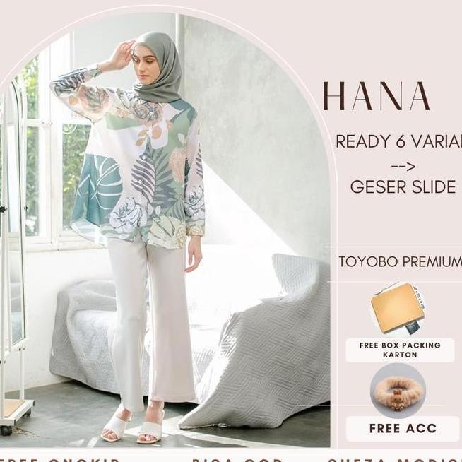 Kemeja Wanita Full Kemeja Wanita Full Print Model Hana Motif Bunga Bahan Toyobo