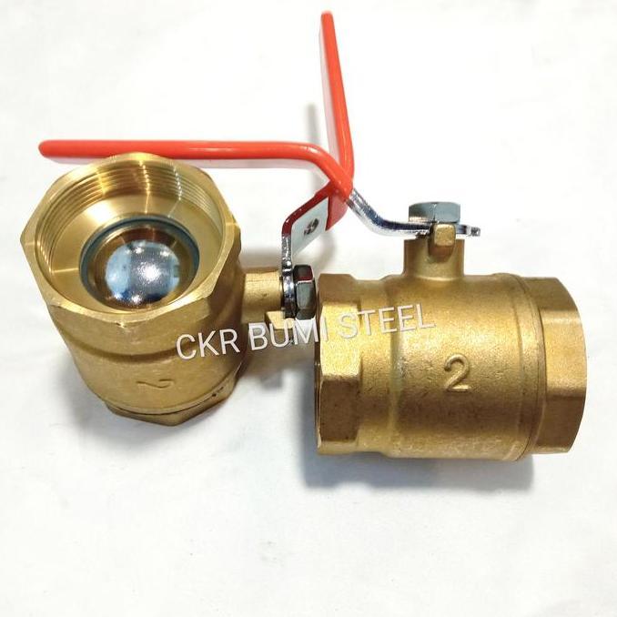 BALL VALVE 2" INCH KUNINGAN / STOP KRAN 2" INCH KUNINGAN ready