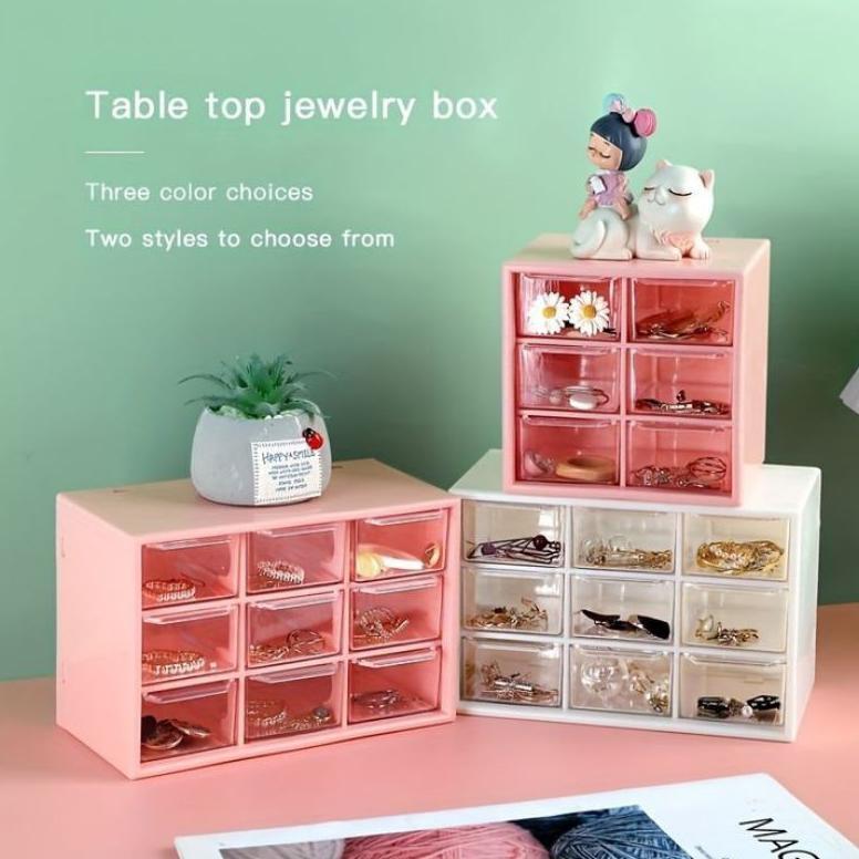 NEW DEALS Kotak Serba Guna 9 Sekat / Rak Mini 9 Sekat / Kotak Penyimpanan / Kotak Laci Perhiasan Min