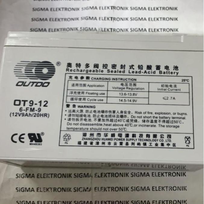 HARGA DISC - AKI KERING OUTDO 12V 9 AH