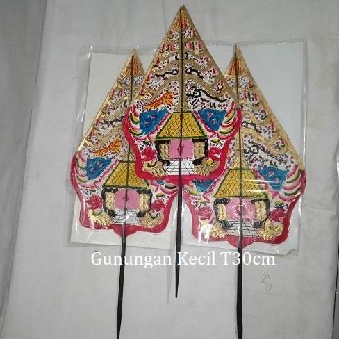 TERLARIS GUNUNGAN WAYANG KULIT ASLI UKURAN KECIL TINGGI 30CM HIASAN DINDING SOUVERNIR DEKORASI