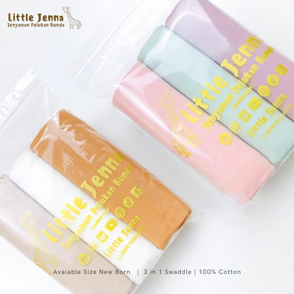 HOT PRODUCT LITTLE JENNA - Bedong Bayi Premium New Born Swaddle 3in1 (1 SET isi 3pcs) Earthtone Seri