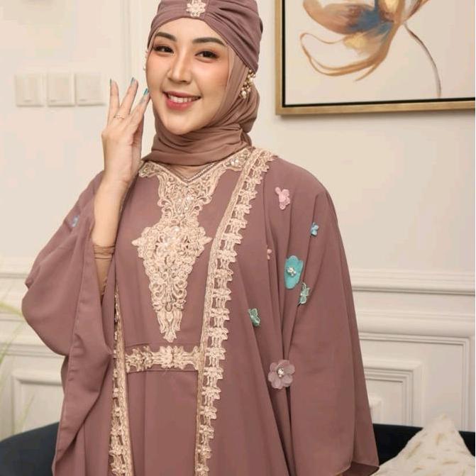 New Abaya / Kaftan Bella Exclusive Mewah Trendy Semi Outer / Dress Lebaran Pesta Kondangan Wanita Re