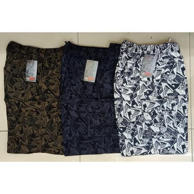 Celana Celana 3/4 Pria Katun Motif