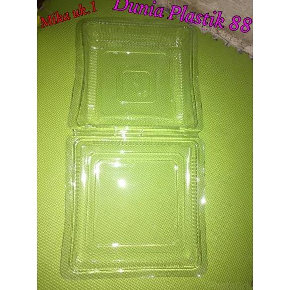 plastik mika ukuran 1 box kotak mika plastik bening tempat bolu kecil