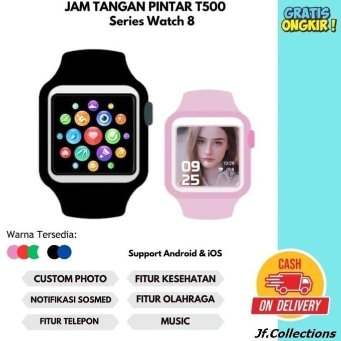 (Original Bergaransi) Jam Tangan Pintar Smartwatch Series 8 T500 / Watch T55 Layar Sentuh / Fitur Bi