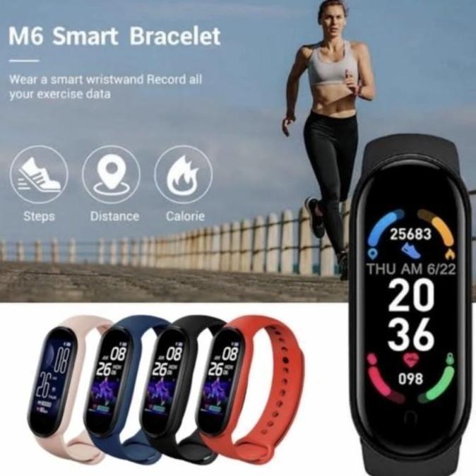 SmartWatch M6 Smartband Like Mi Band 2022 Anti Air Original 100