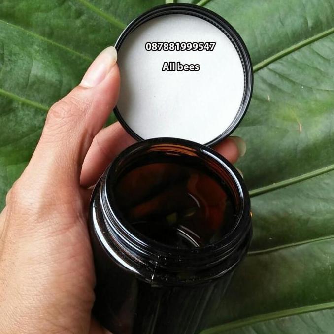 Gelas Jar Amber toples botol 100 ml bahan kaca tutup alumunium food gr