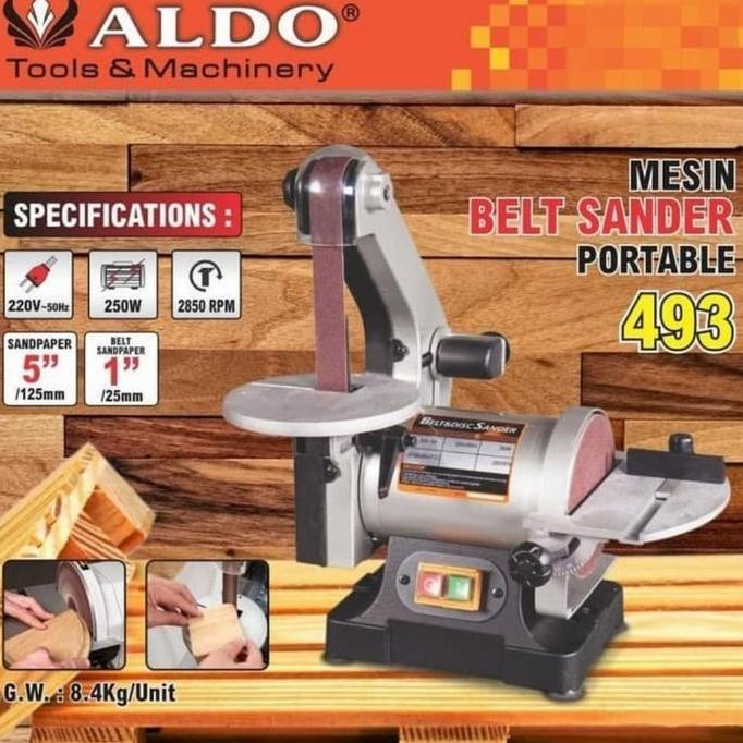 ((((()paling dicari] Aldo 493 Mesin Grinda Duduk Belt Sander Portable Bench Grinder