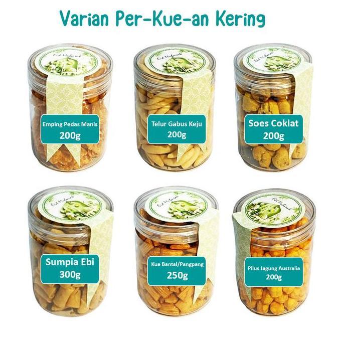 Aneka Kue Kering Lebaran dan Kacang Toples Snack Kriuk Makanan Ringan Camilan Wax Bottle Kacang Bawa