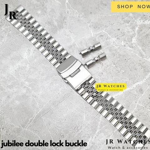 Solid Jubilee Bracelet Double Lock Buckle Tali Jam Rantai Strap
