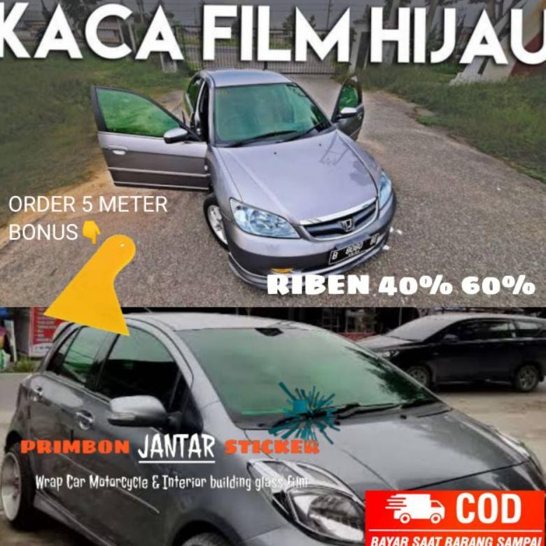 FREE ONGKIR STIKER KACA FILM RIBEN HIJAU SOLAR SCREEN UNTUK KACA MOBIL JENDELA RUMAH GEDUNG 40 60 PE