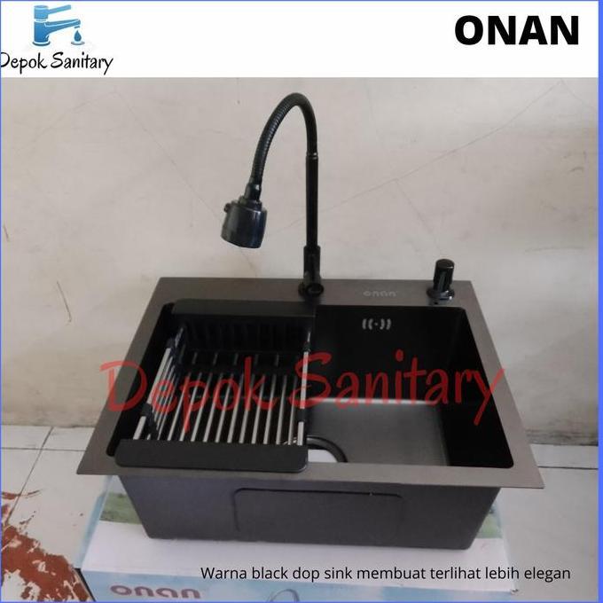 KITCHEN SINK STAINLESS HITAM BLACK 5040 ONAN / BAK CUCI PIRING ONAN