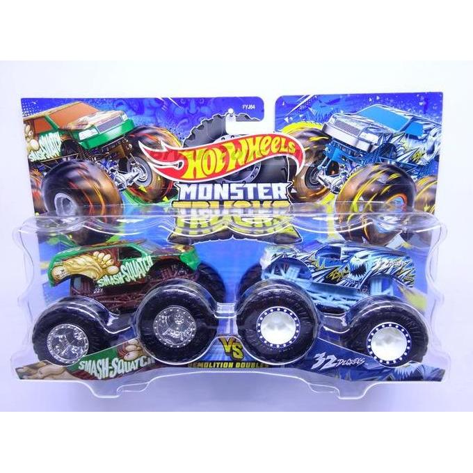 Promo Hot Wheels Monster Trucks Smash Squatch vs 32 Degrees Diskon