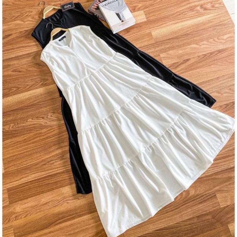 MAYA DRESS INNER SPAN / INNAP MAXI CREPE DRESS / INNER DRESS / Long Dress Tanpa Lengan / Maxi Dress 