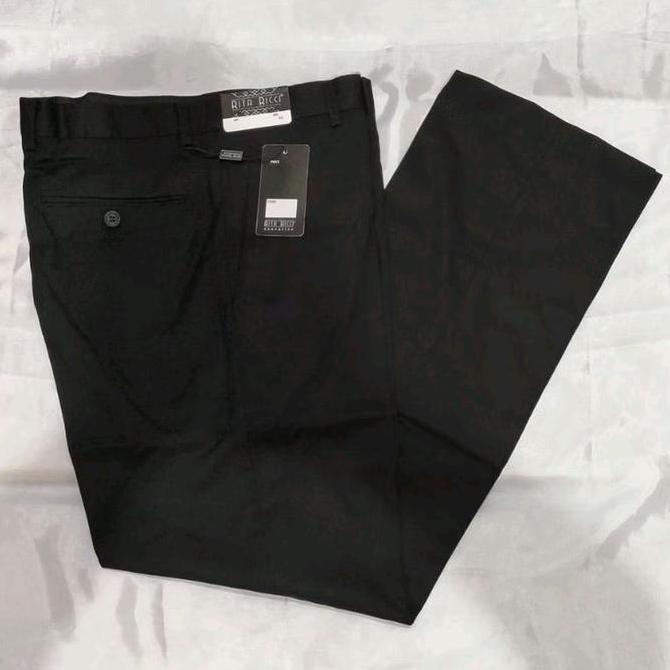 Celana Celana Hitam Rita Ricci Tebal Hitam Bahan Semi Wool Reguler