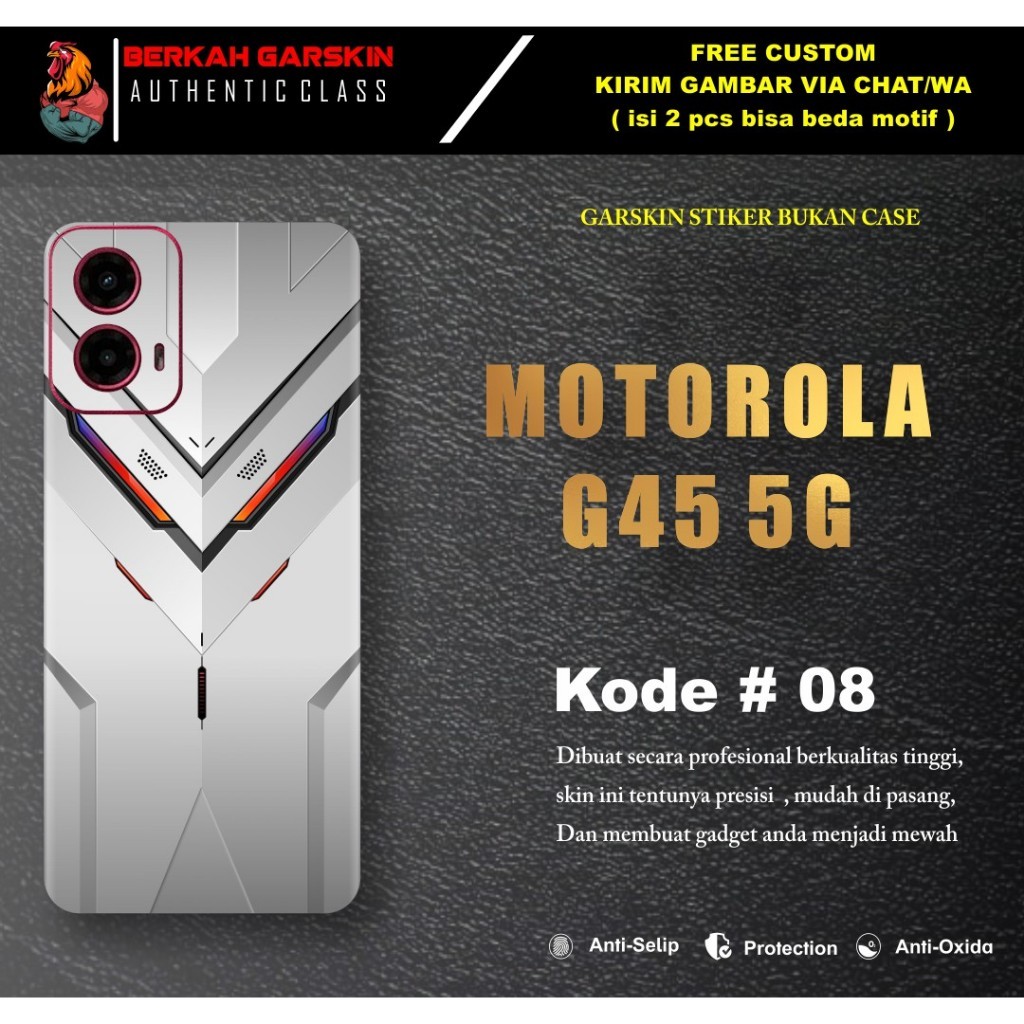 Garskin Case Isi 2 Pcs Garskin Stiker Motorola G45 5g Motif 06 - 10 Bisa Request Gambar Custom Bisa 