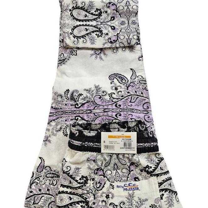Celana Panjang Pria Celana Panjang Pria Linen Putih Ungu Motif Kombinasi Warna Hitam