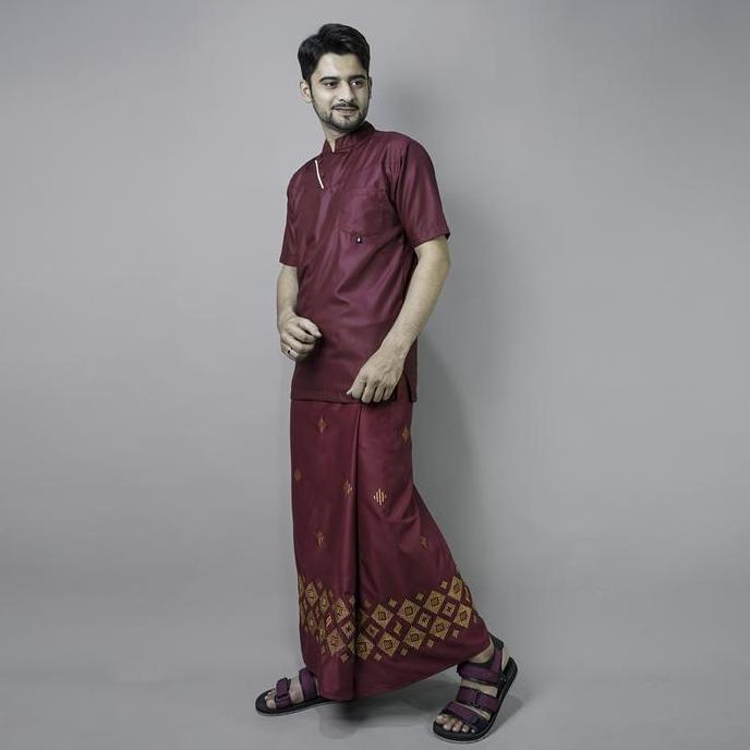 Katsae - Sarung Bordir Motif Sunan Bordir Timbul Sarung Pria Dewasa Sarung Sholat 100% Bordir