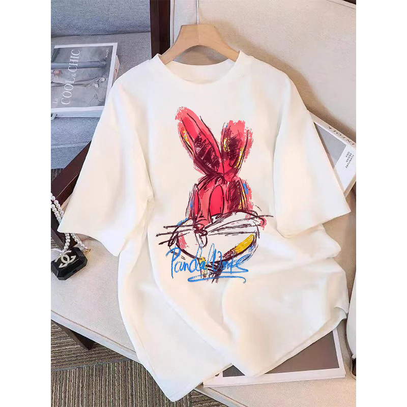 YSMYID Baju Atasan Wanita Terbaru Baju Kaos Oversize Putih Wanita Baju Cewek Oversize Premium Distro