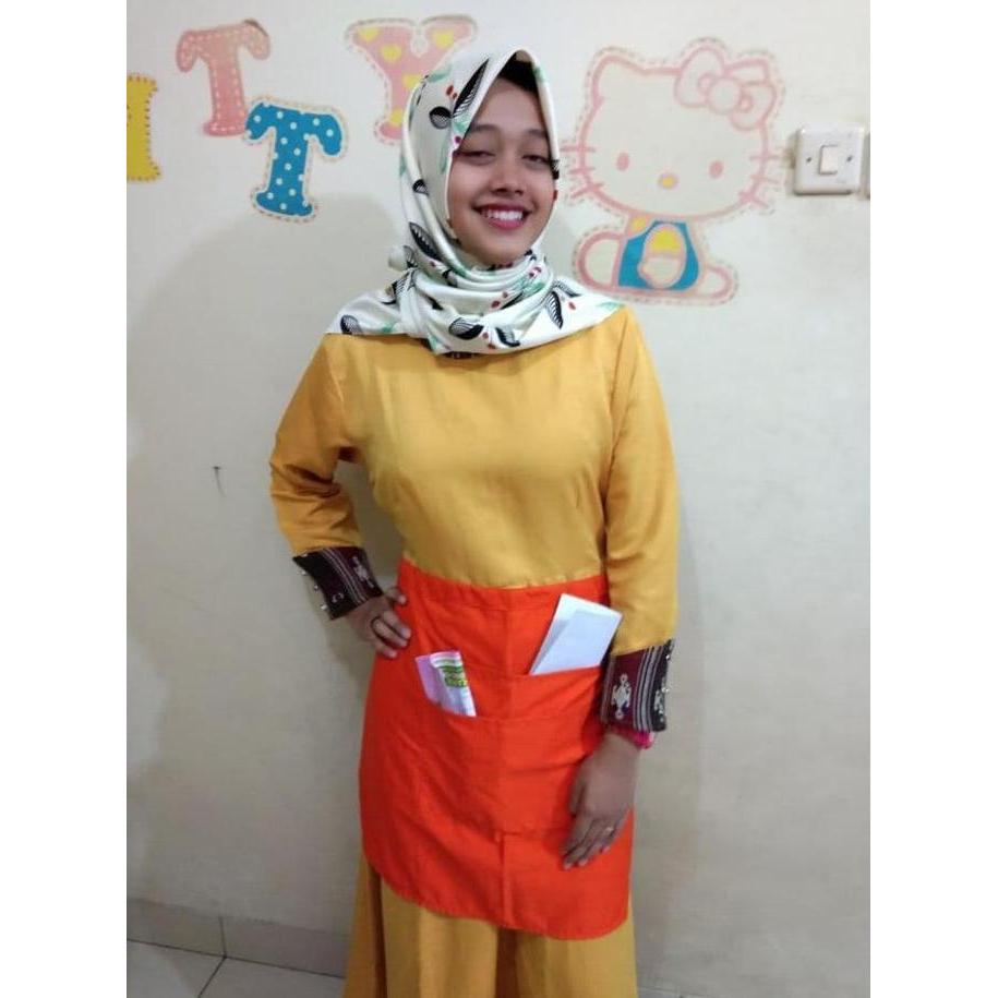 Apron / Celemek Rok Panjang (Long Waist Apron) - Orange