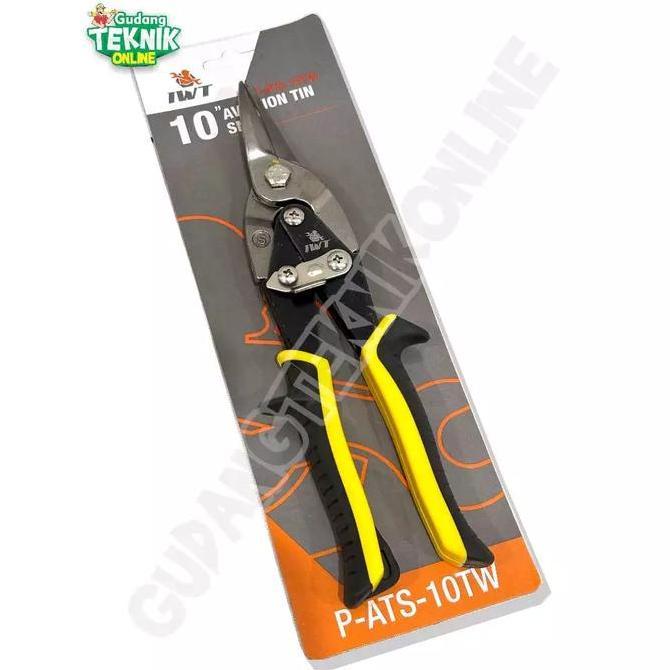 Gunting Seng Lurus 10" IWT (P-ATS-10TW) / Gunting Potong Seng Plat Baja Ringan 10 Inch Tin Snips Gun