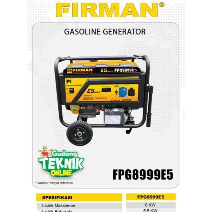 Genset 6000W FIRMAN FPG8999E5 Genset Listrik 6Kw / Power Generator Gasoline Bensin Generator Listrik