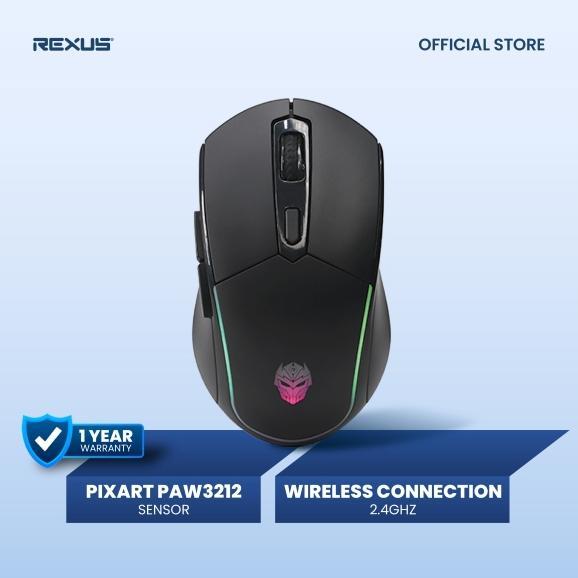 [Exclusive Shopee] Rexus SH10 Mouse Gaming Wireless Rechargeable Baterai RGB terlaris