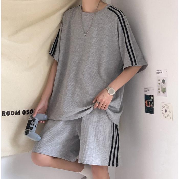 Bisa Cod - Setelan Pria Baju Korean Style Setelan Pria Satu Set Baju Setelan Baju Oversize Pria Sete