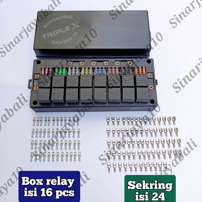 box relay kotak rellay tempat rumah rilay sekring fuse isi 16 24 sikring holder rilai mobil car univ