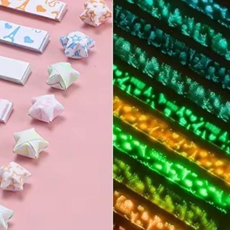 Isi 300 Kertas Origami Bintang Origami Bintang Glow In The Dark Lucky Star Origami Bintang Origami