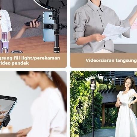 Tripod 2,1 Meter Besi Tripod Tongkat Selfie Ringlight Hp Kamera Lengkap Holder Hp, Premium Tripod 2,