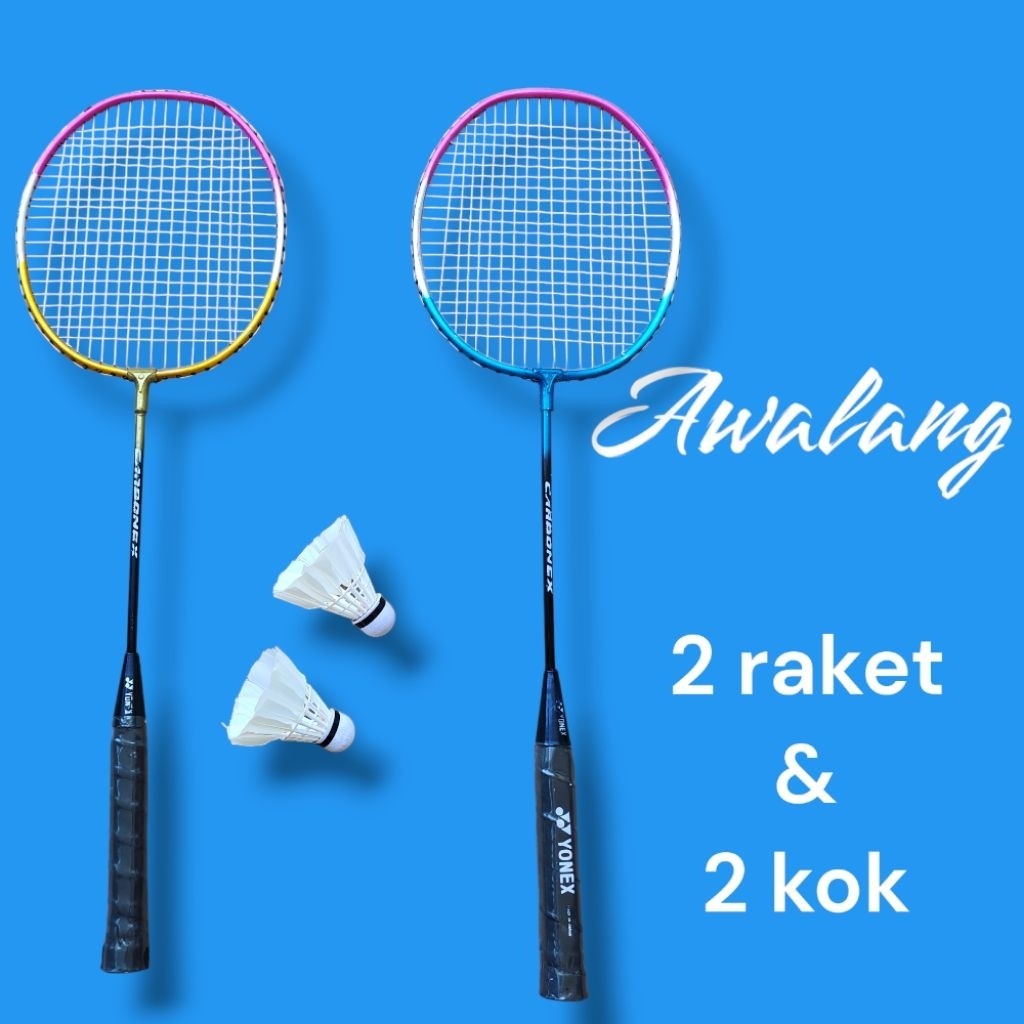 Raket Anak Siap Pakai 2 Raket 2 Kok Raket Murah