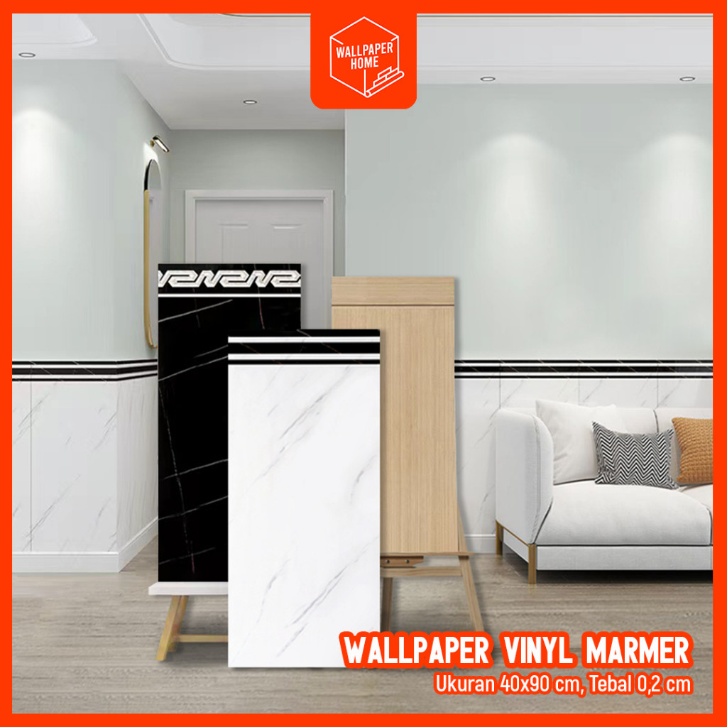 Wallpaper Vinyl Marble / Wallpaper Dinding Marmer Lantai Keramik 40 X 90 Cm Tebal 0,2 Cm A54