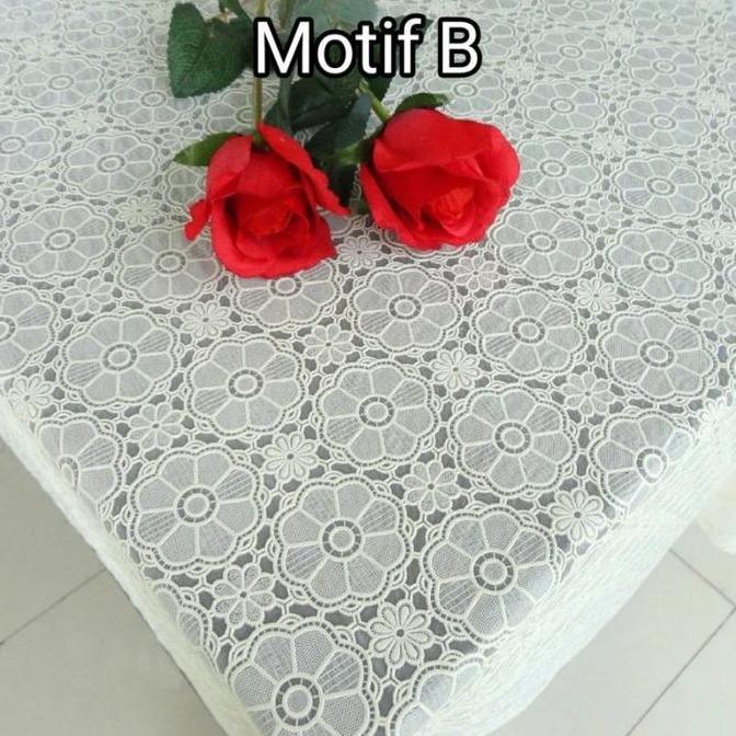 Taplak Meja Makan Putih Polos Plastik Anti Air Meteran Per 50 cm