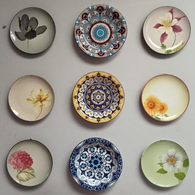 Piring Keramik Hiasan Dinding + Kawat Gantungan