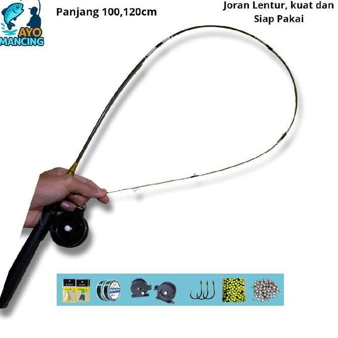 Joran pancing waderan lentur satu set 100,120cm microfishing murah