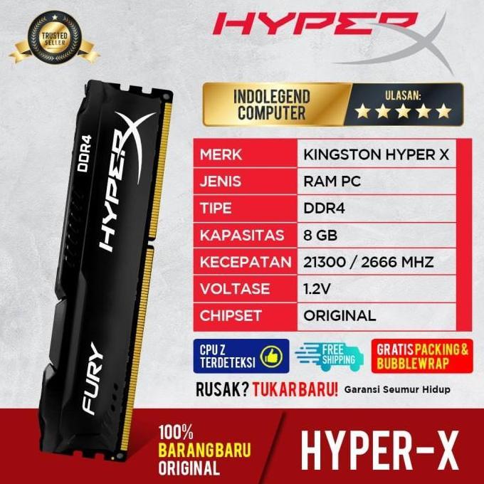 kingston fury hyper x ddr4 8gb pc2666