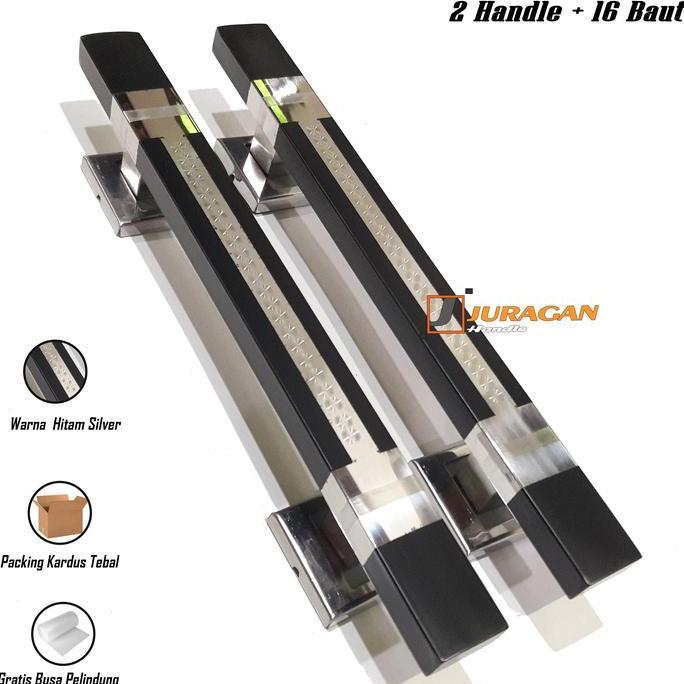 Gagang Pintu 2 Daun 60 cm - Handle Pintu Hitam Panjang - Tarikan Pintu Minimalis Rumah Mewah