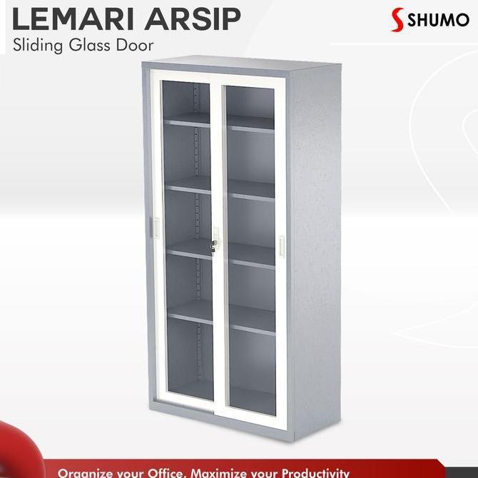 Lemari Arsip Besi 2 Pintu Sliding Kaca|Kantor File| Sleding