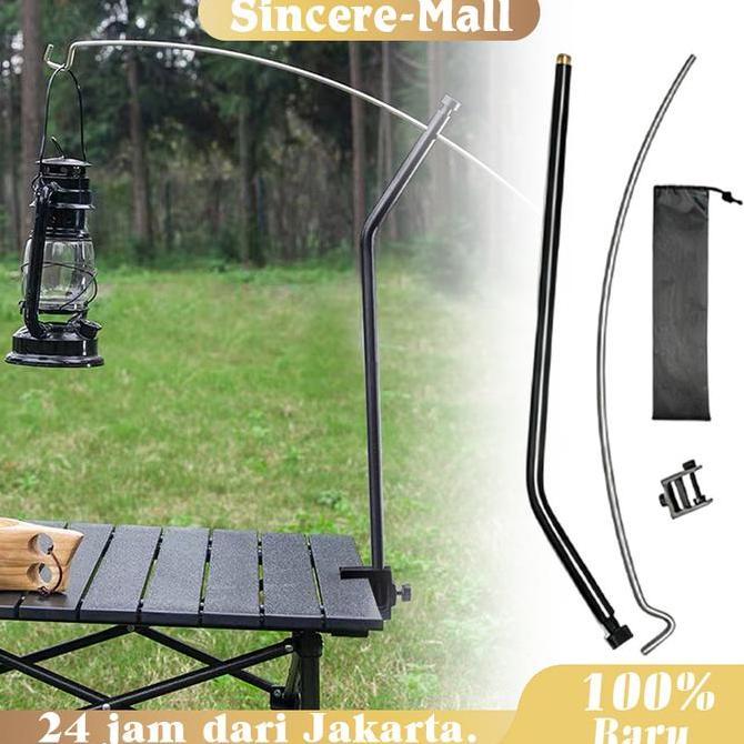 DZAPIRA 1Set Tiang Lampu Camping Stainless / Tiang Lampu Camping Stainless New Style Aesthetic