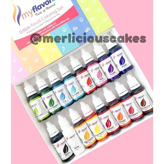 My Flavor 16 Pcs Gel Food Color Set Food Colour Pewarna Makanan