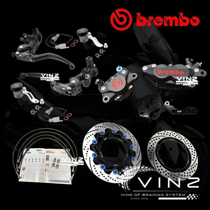 Paket Pengereman Yamaha Xmax Full Set By Brembo Brakes / Kaliper Brembo 4 Piston 2 Piston / Master R