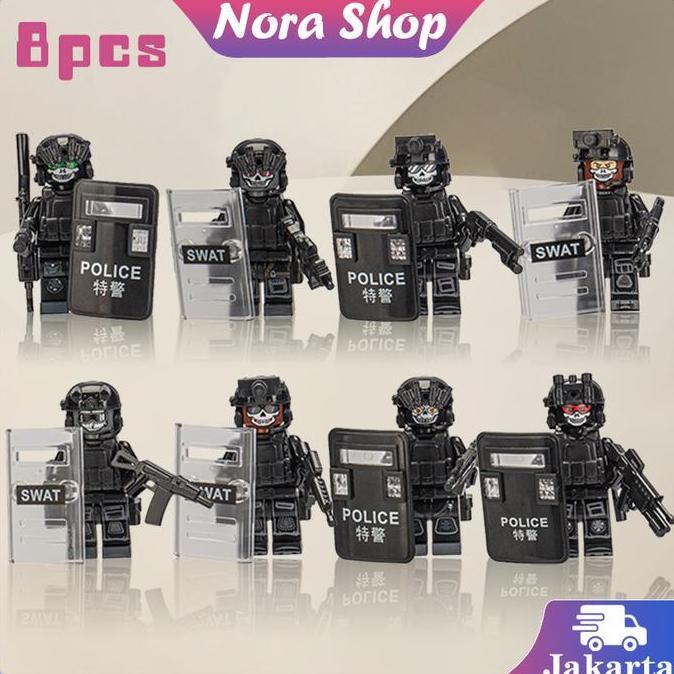 HASQUINE Mainan Tentara Kecil Kecil 8Pcs / Figure Tentara Mini / Medan Perang Mini