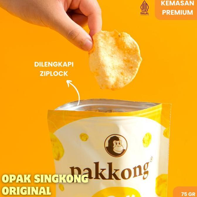 (BUNDLING ISI 3) PAKKONG SNACK Opak Singkong Original (Premium) - Keripik Singkong Tanpa MSG, Pengaw